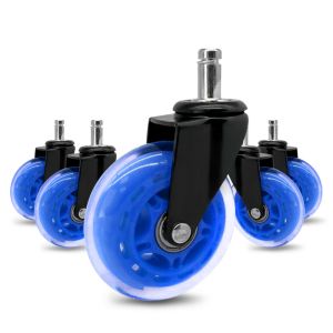 Smooth Colorful Furniture Caster Wheels With Grip Ring Stem Finish And 3-5 Inch
