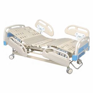 Three Cranks Manual Hospital Bed With Luxury Four Fold PP Guardrails