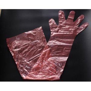 Customized Disposable Plastic Gloves , Veterinary Gloves Long LDPE Material