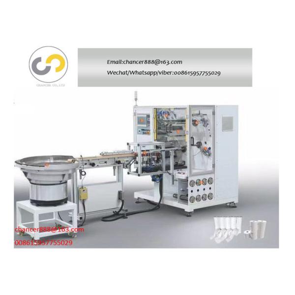 Automatic rotating tower label rewinding machine with automatic paper feeding