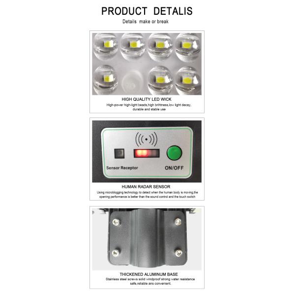 Remote Control 5V 40 Watt Solar Flood Lights 6000K For Patios sidewalk