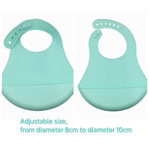 Non Toxic Soft Fancy Best Silicone Pinafore Drool Baby Bib with food crumb