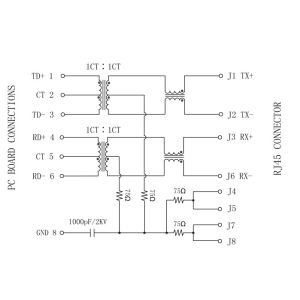 LMJ201881X100DLXT1B | Magnetic RJ45 Jack LPJ1014BGNL LINK-PP