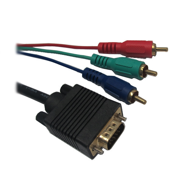 Buy gold plated VGA to 3RCA AV Audio Video M/M Cable, vga 3rca cable at wholesale prices