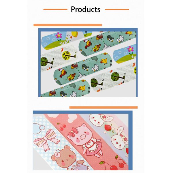 Custom Logo Printing Kids Cartoon Adhesive Band Aids Wholesale Plastic PE in Paper Card Sleeve