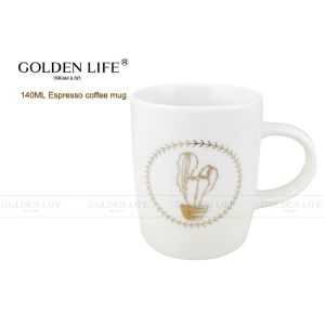 Durable Espresso Coffee Mugs 140cc Cactus Pattern Eco - Friendly AB Grade