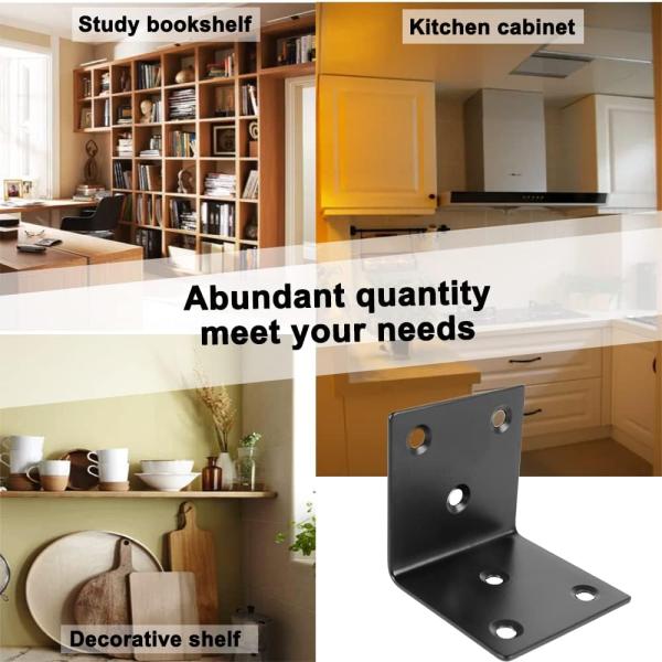 Metal Steel Bracket Standard 90 Degree L Shaped Corner Brace for Wood Cabinets Shelves