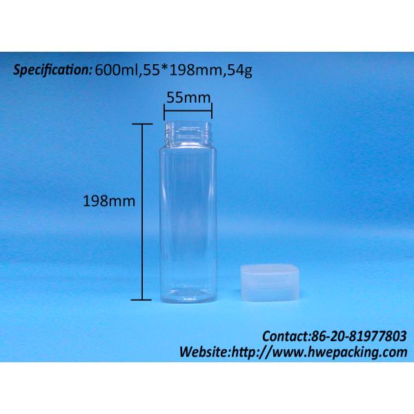 Wide Mouth 600ml Snack Food Candy Transparent Square PET Plastic Jars Flat Top Lids