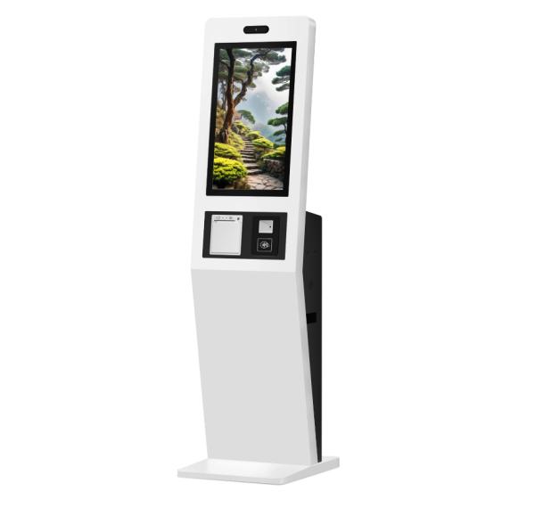 All-in-One Capacitive Touch Kiosk with Biometric Precision and Cinema-Quality