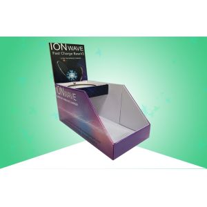 Two Tier Glossy PP Cardboard Countertop Displays For Wireless Charger
