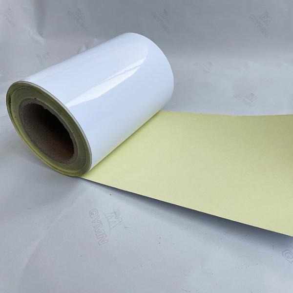 Buy 140GSM PET Yewllo Sillicon Liner 23um Sealing Labels at wholesale prices