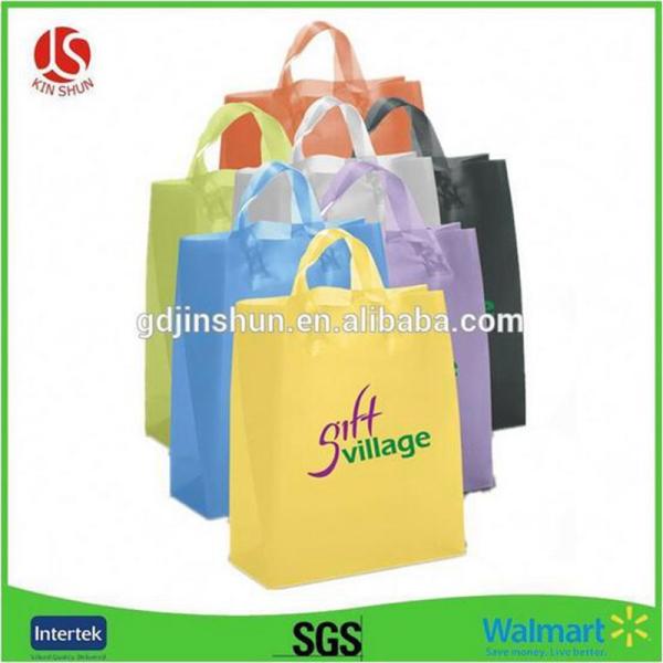 Custom printed logo die cut plastic retail bag for shopping