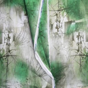 21s*21s Digital Ramie Table Runner Cotton Floral Print Satin Fabric