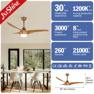 52 Inch Home Office Ceiling Fan with Remote Control and Durable ABS Plastic