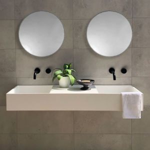 White Rectangular Wall Hung Bathroom Basins Customised Design