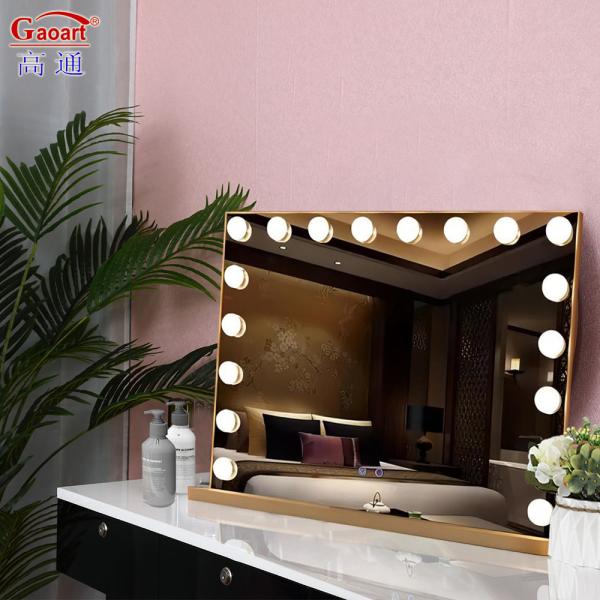 White Rectangular Illuminated Celebrity Makeup Mirror / Starlight Dressing