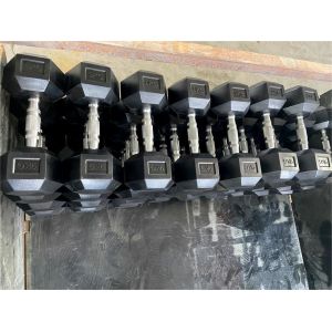 Gym Equipment Home Gym Free Weights Rubber Hex Dumbbells