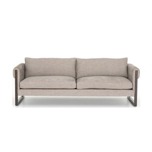 Quality Cotton Upholstery Sofa With Wood Legs Two Three Seater Sofa With Padded Armrests for sale