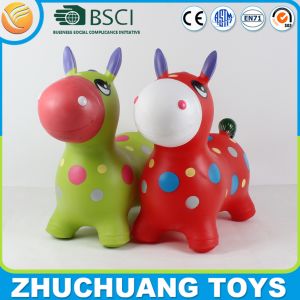 Quality 6P free inflatable plastic toy bouncy race horse for sale