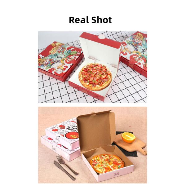 Custom Logo Bulk Rectangle Corrugated Cardboard Pizza Boxes 30 Inch Cajas White Kraft