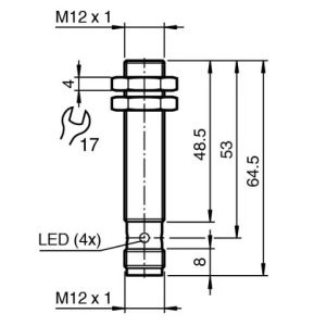 Pepperl+Fuchs NBB2-12GM50-E0-V1 Inductive Sensor | 4mm Range, PNP NC, IP67, M12,