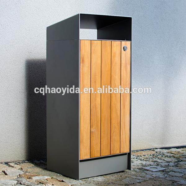 SGS Certificate Urban 35L Outdoor Wooden Trash Can