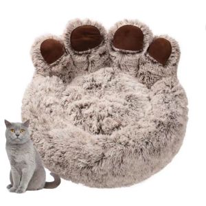 Amazon Hot Sale Nigh Quality Pet Winter Soft Heating Warm Plush Bed Round Small
