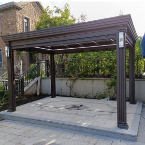 China Weatherproof Aluminum Louvered Pergola Modern Style Louvered Pergola on sale