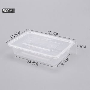 Wholesale 100% biodegradable takeaway tableware 500ml square disposable bento
