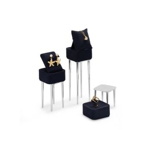 Metal Leatherette Pendant Earring Jewelry Trays Displays Black Jewelry Display