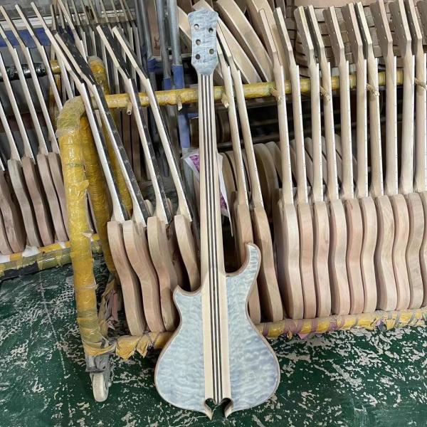 2023 NEW Custom Alembic Style Neck Through Body Mark King Signature Deluxe 5 Strings Electric Guitar Bass