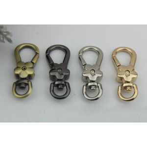 Fashion wild style 4 color cute flower zinc alloy metal snap hook with hole 10