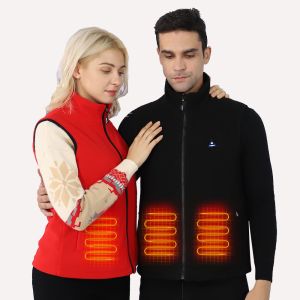 Black Battery Powered Heated Hunting Vest Far Infrared Heated Body Warmers