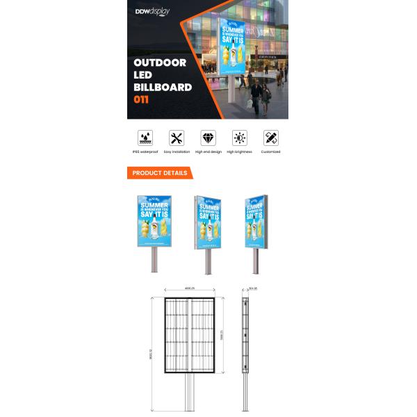 Easy installation waterproof IP65 p6 8000nits steel 4G system outdoor advertising led billboard with HDMl