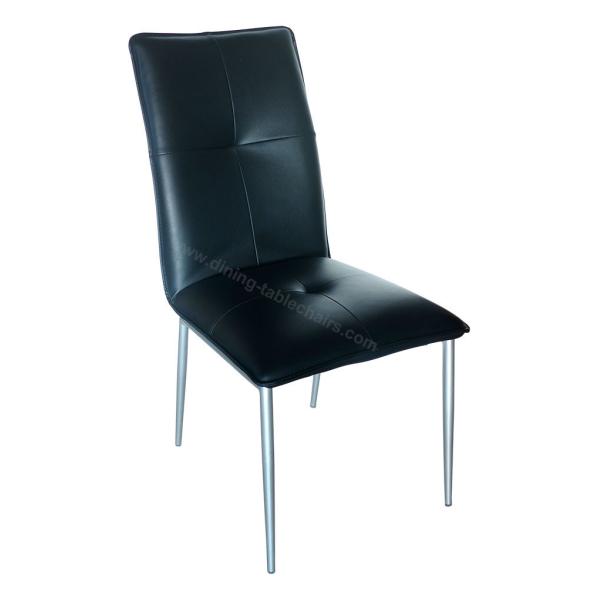 Buy PVC Upholstered Dining Chair Silver Leg Skin Friendly Gentle Material at wholesale prices