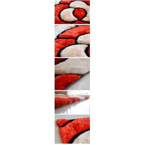 3D Flower New Design Polyester Silk Shaggy Carpet Good Quality