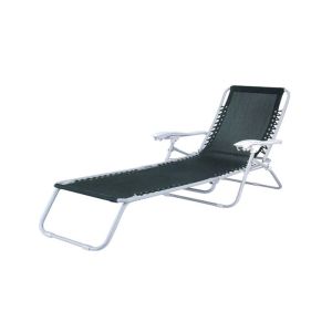 Powder Coated Foldable Sun Lounger , Textilene Recliner Garden Chairs