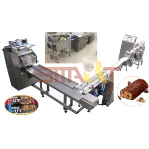 2.2kw Chocolate Coated Granola Bar Press Machine PLC Control