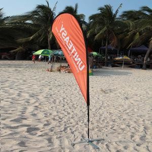 65g fabric Teardrop Beach Flag , Aluminum Pole Advertising Feather Flags