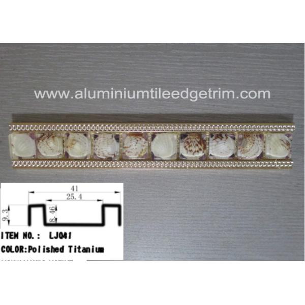 Metal Mosaic Tile Edge Trim , Decorative Accent Tiles For Kitchen Backsplash