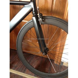 700c Black Aluminum Frame Fixie Bike with Double V Brake Fixed Gear Man Track