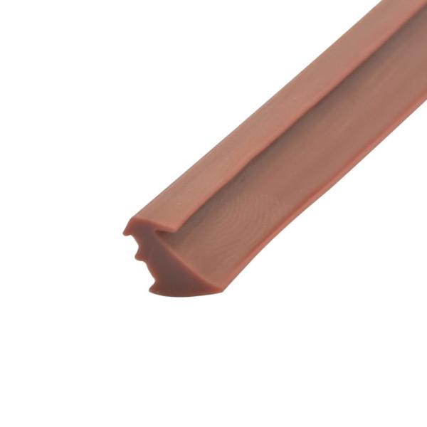 10*8 mm Brown PVC Rubber Strip Groove Type Barrier Strips