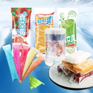Custom Printed Heat Seal Plastic Ice Packaging for Transparent Frosted Ice Cream