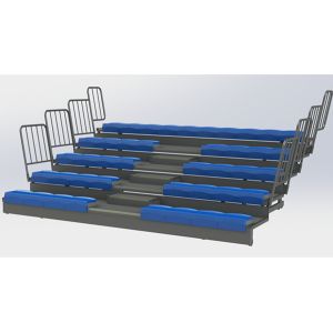Full Automatic HDPE Bench Retractable Gym Bleachers / Indoor Basketball