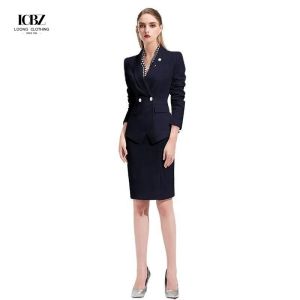 Quality Customized Navy Ladies Office Formal Suits Set for Women Upgrade Your Office Wardrobe for sale