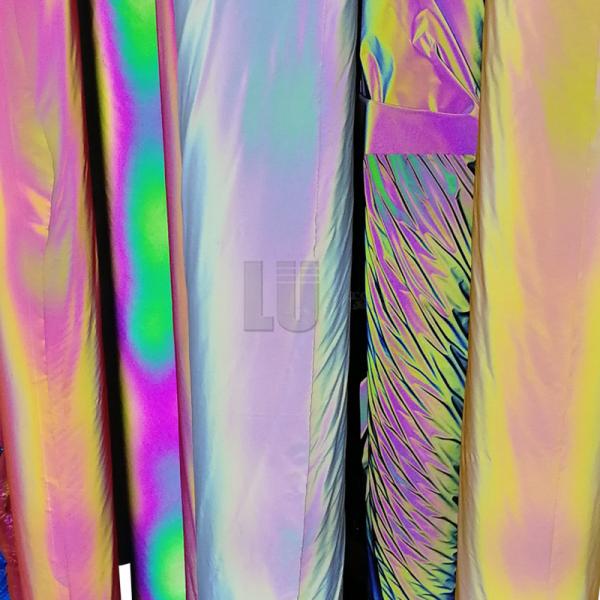 Buy Soft 1.37m*100m Nylon Waterproof Rainbow Reflective Fabric at wholesale prices