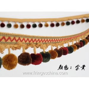 Machine producing OEM wholesale beautiful trimmings beaded pom pom fringes