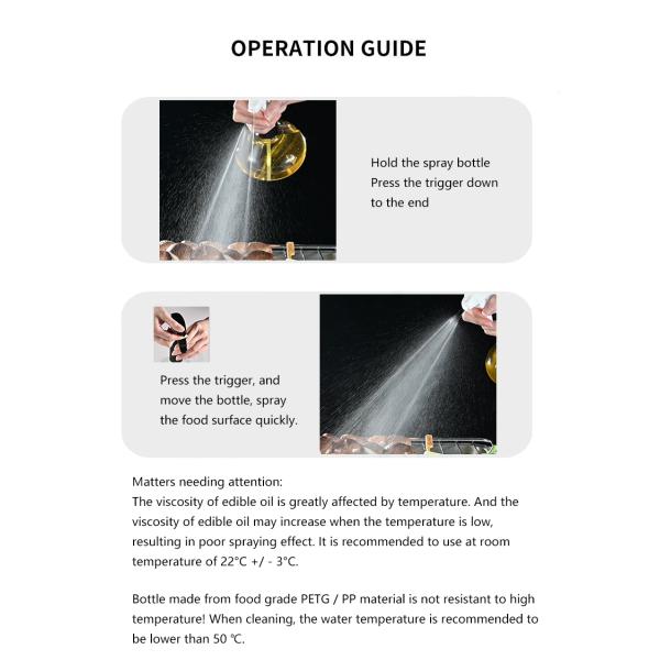 380ml PETG Barbecue Spray Oil Bottle For Kitchen Cooking