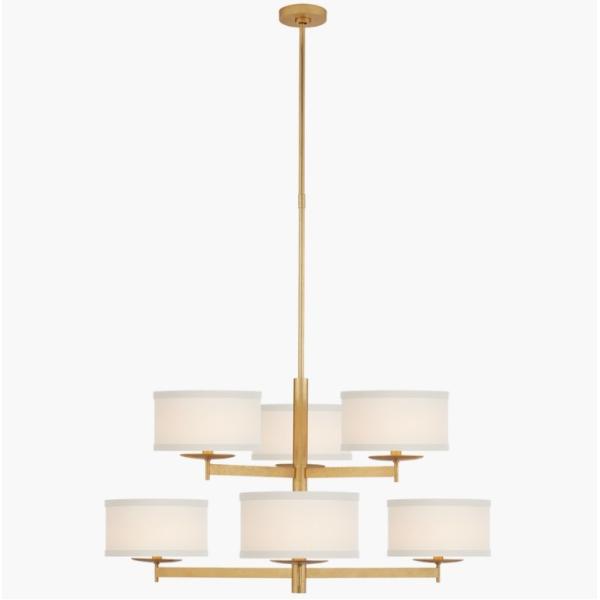 KS 5070 Walker Medium Two Tier Chandelier Gild / Burnished Silver Leaf With 10"X