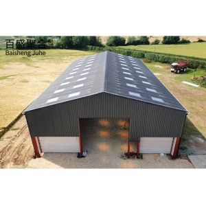 China Prefabricated Horse Barn Metal Hay Sheds Painted Surface Treatment on sale